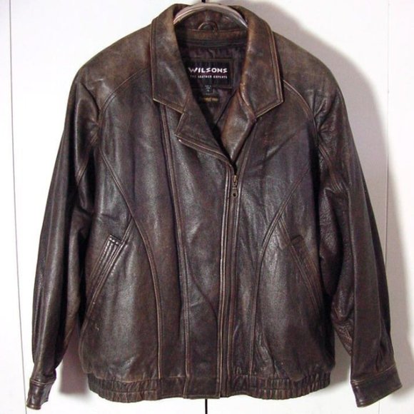Wilsons Leather Jackets & Coats Vtg 8s Wilsons Brown Leather Bomber